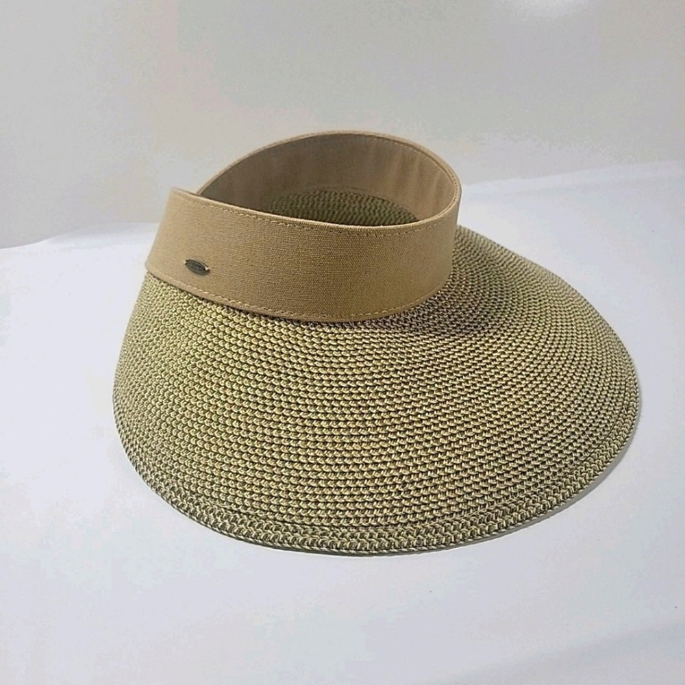 Scala Straw Visor in Soft Gold and Natural